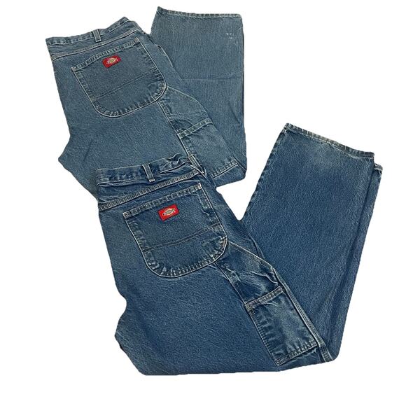 Dickies Mens Carpenter Jeans 36x30 Lot Of 2 Utility Work Wear Streetwear Skater - Picture 1 of 8